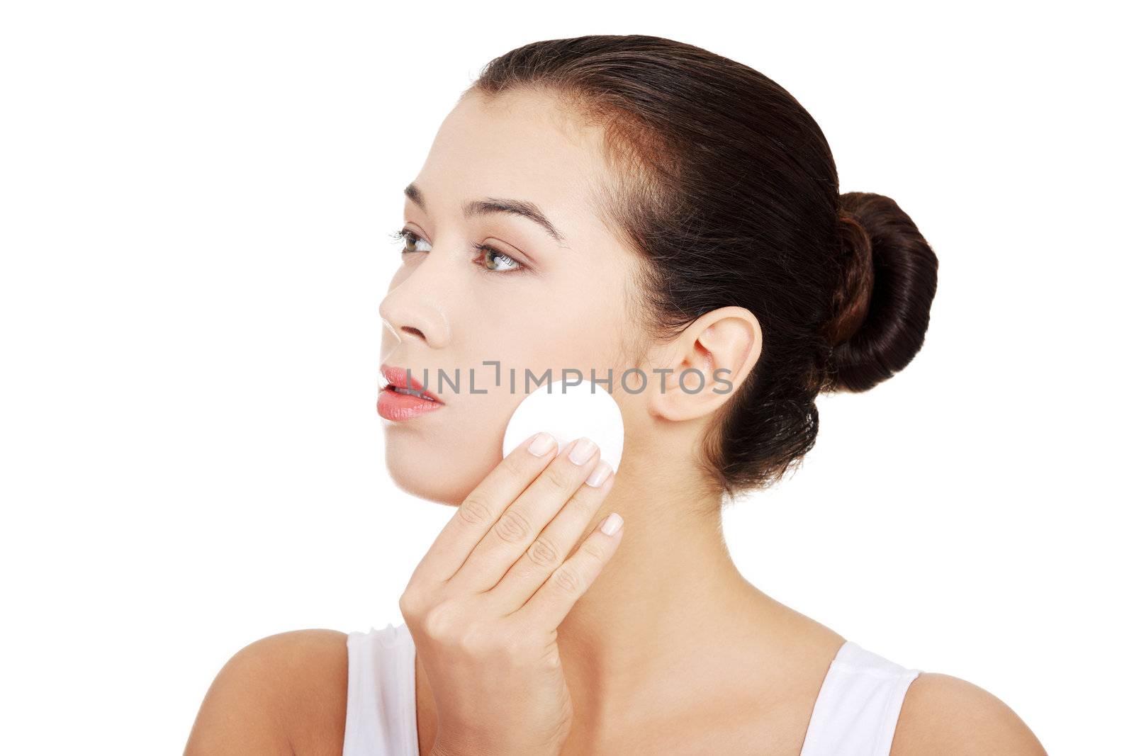 Beautiful woman with cotton pad by BDS