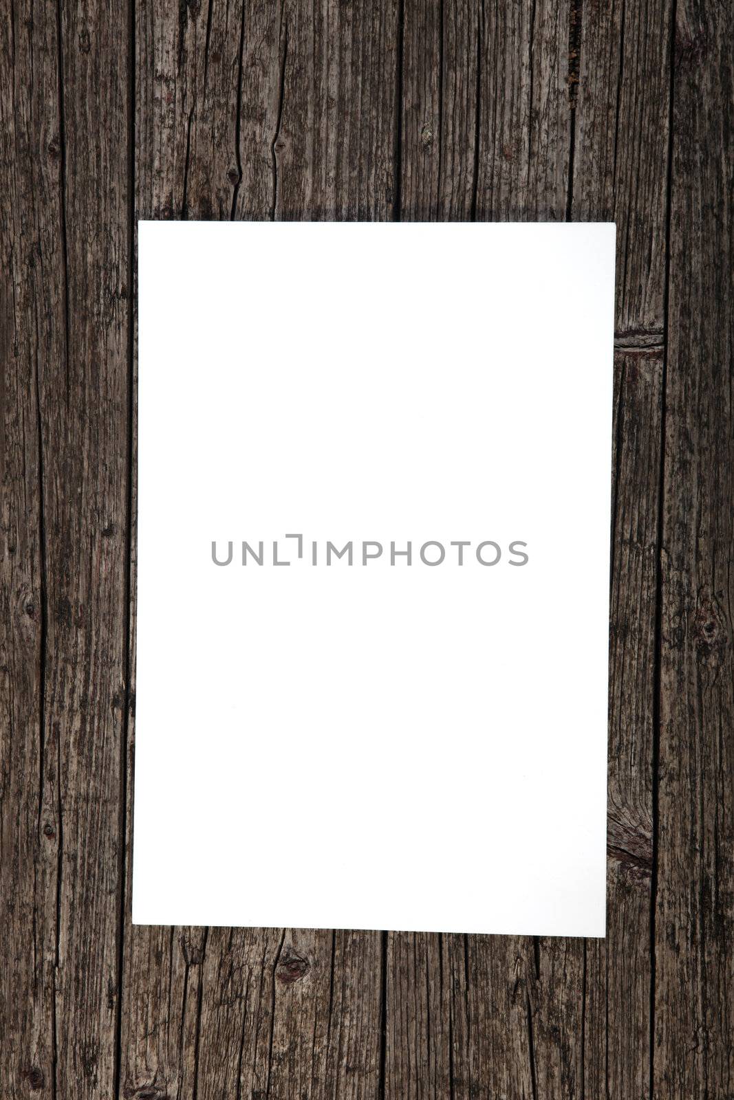 Blank paper on weathered wood by Farina6000