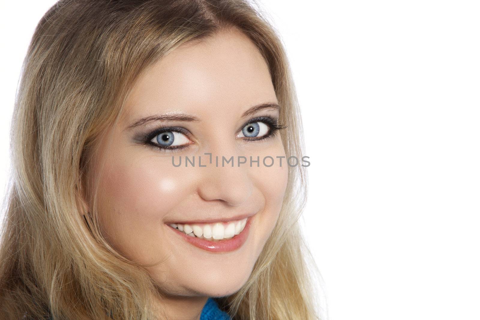 Happy woman’s face in a close up shot