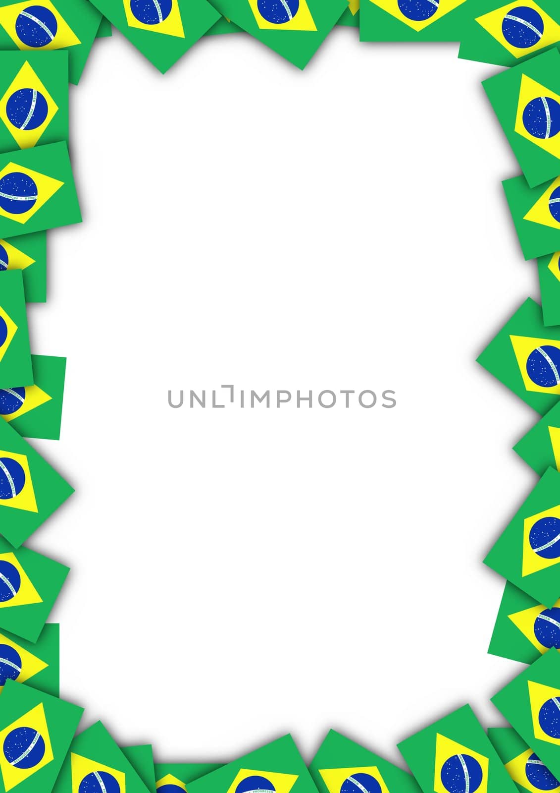 Illustrated frame made of Brazil flags