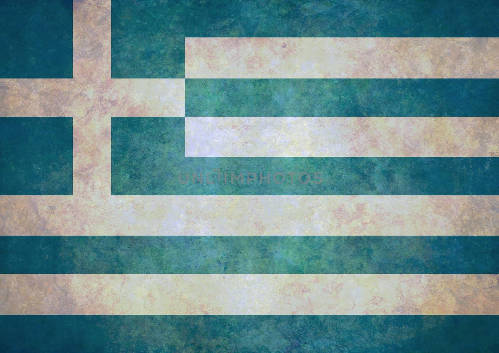 Illustrated grunge flag of Greece