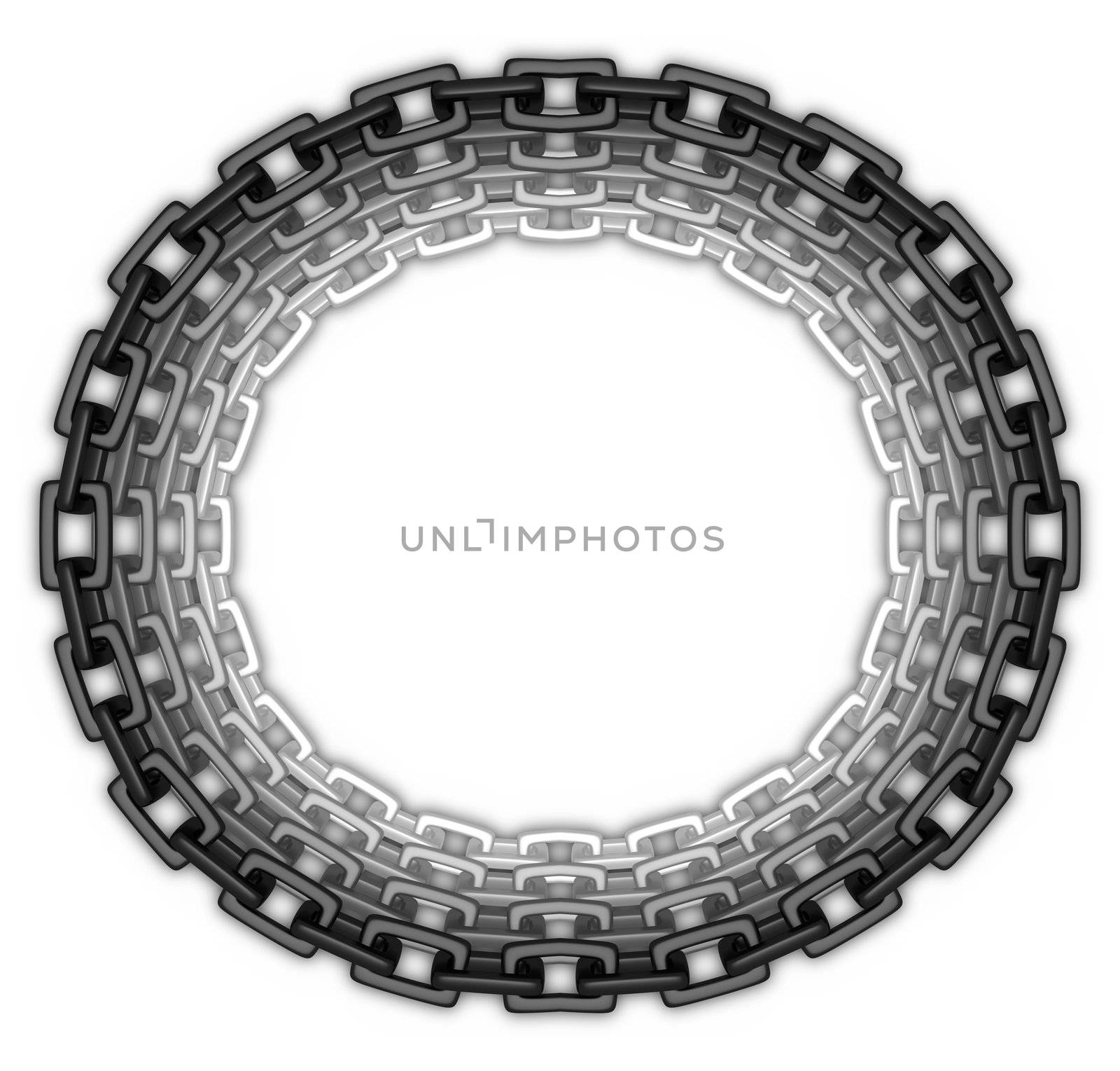 Illustration of a oval frame made of chain links