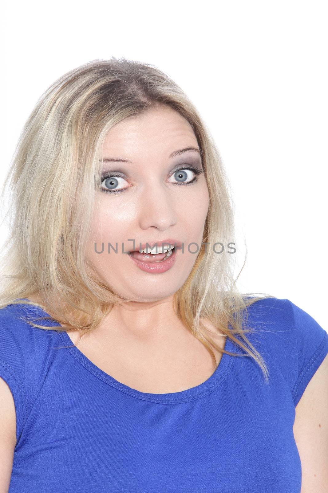 Portrait of shocked woman in a close up shot