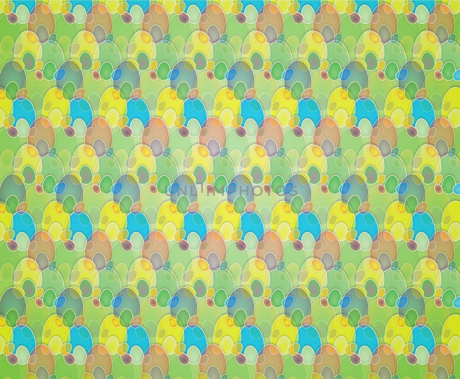 texture or background with colored Easter eggs of different sizes