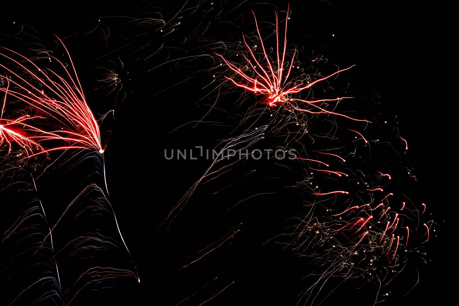 Fireworks against a black sky