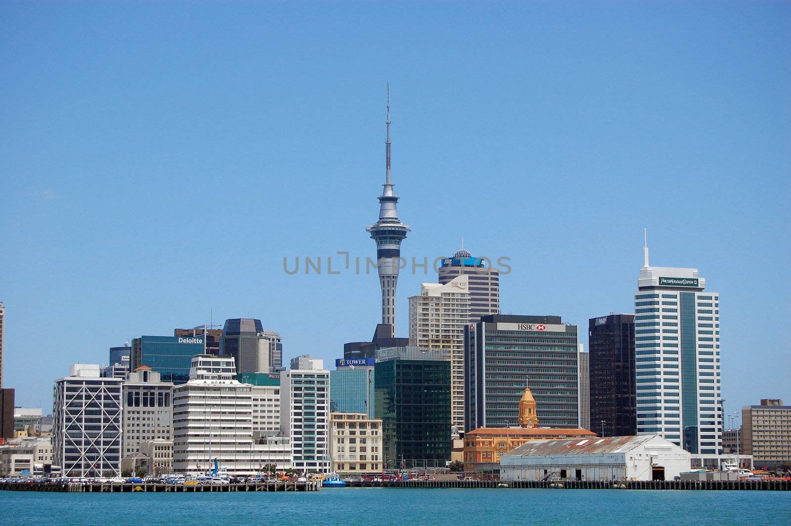 Auckland city view from sea, New Zealand