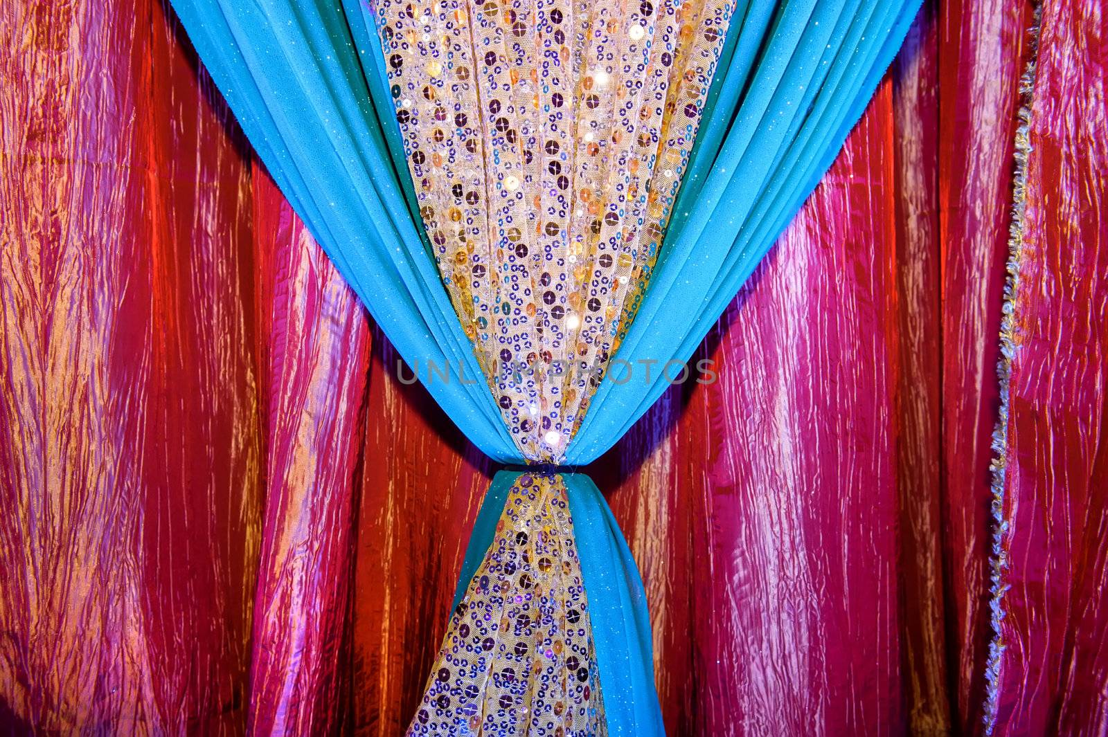Image of Indian fabrics at a wedding