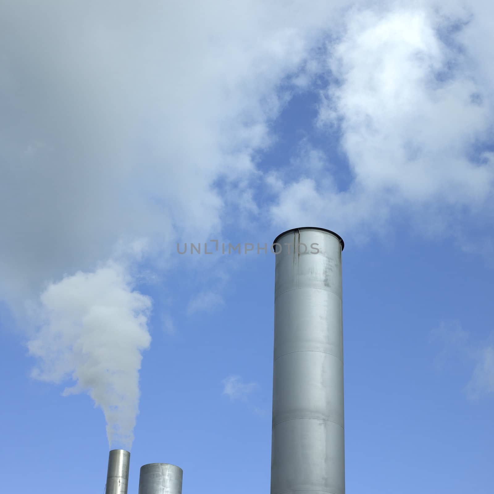 Industrial Chimneys and blue sky