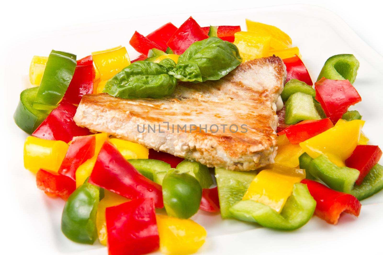 fried tuna fillet with pepper