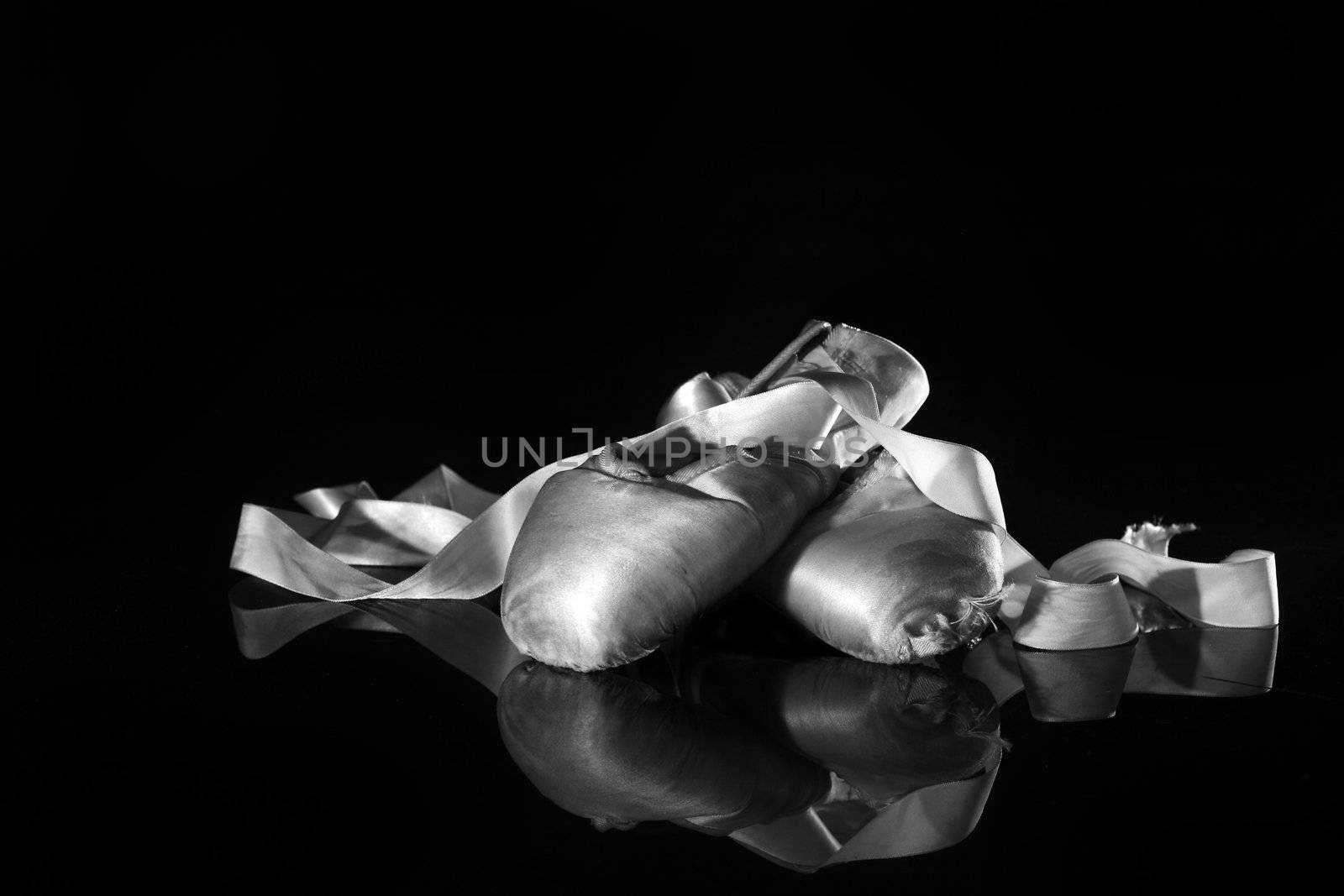 Closeup Pair of Ballet Pointe Shoes