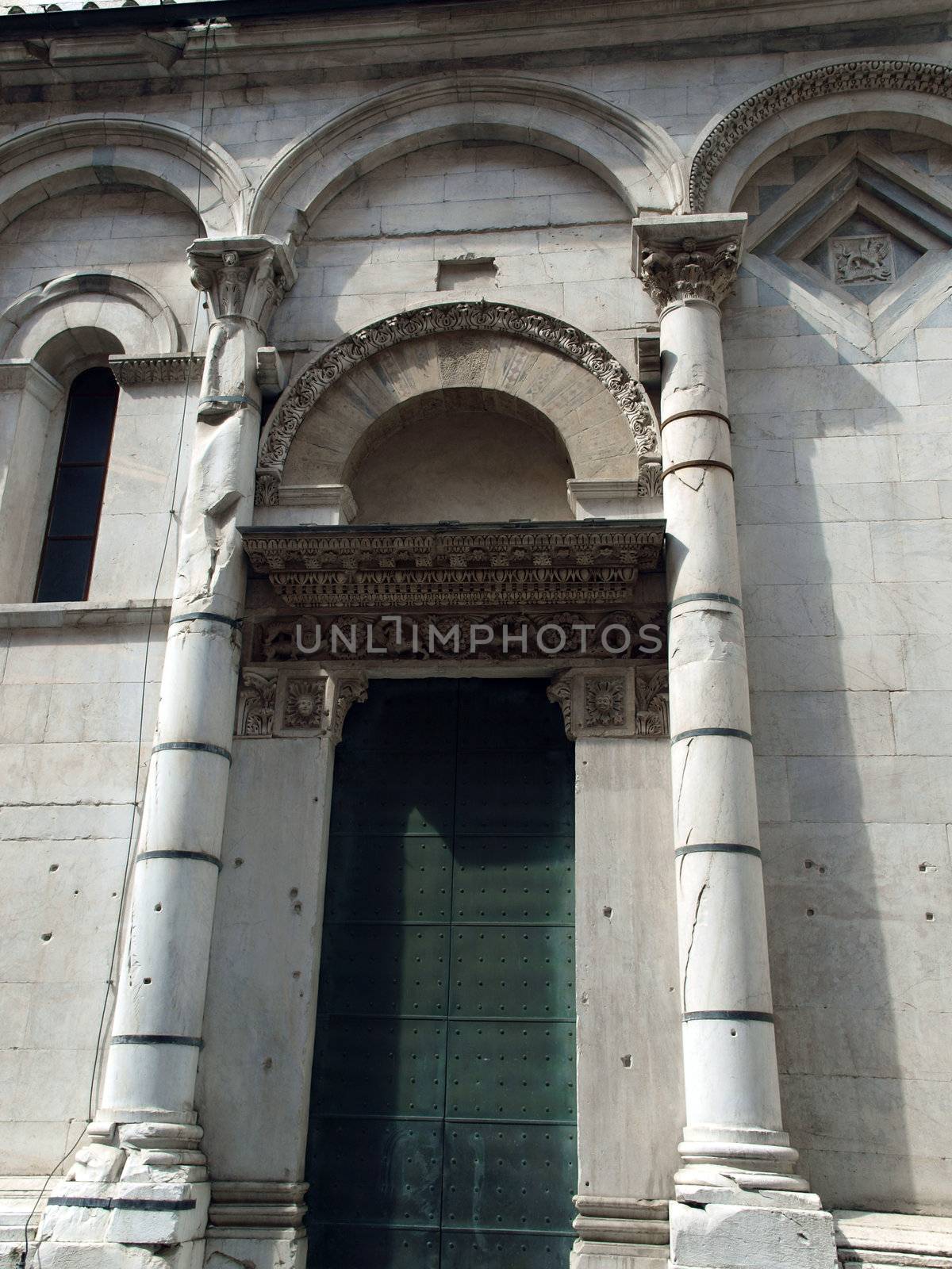 San Michele in Foro church - Lucca , Tuscany. San Michele in Foro is a Roman Catholic basilica church in Lucca. It was built over the former Roman forum. It is dedicated to Archangel Michael.