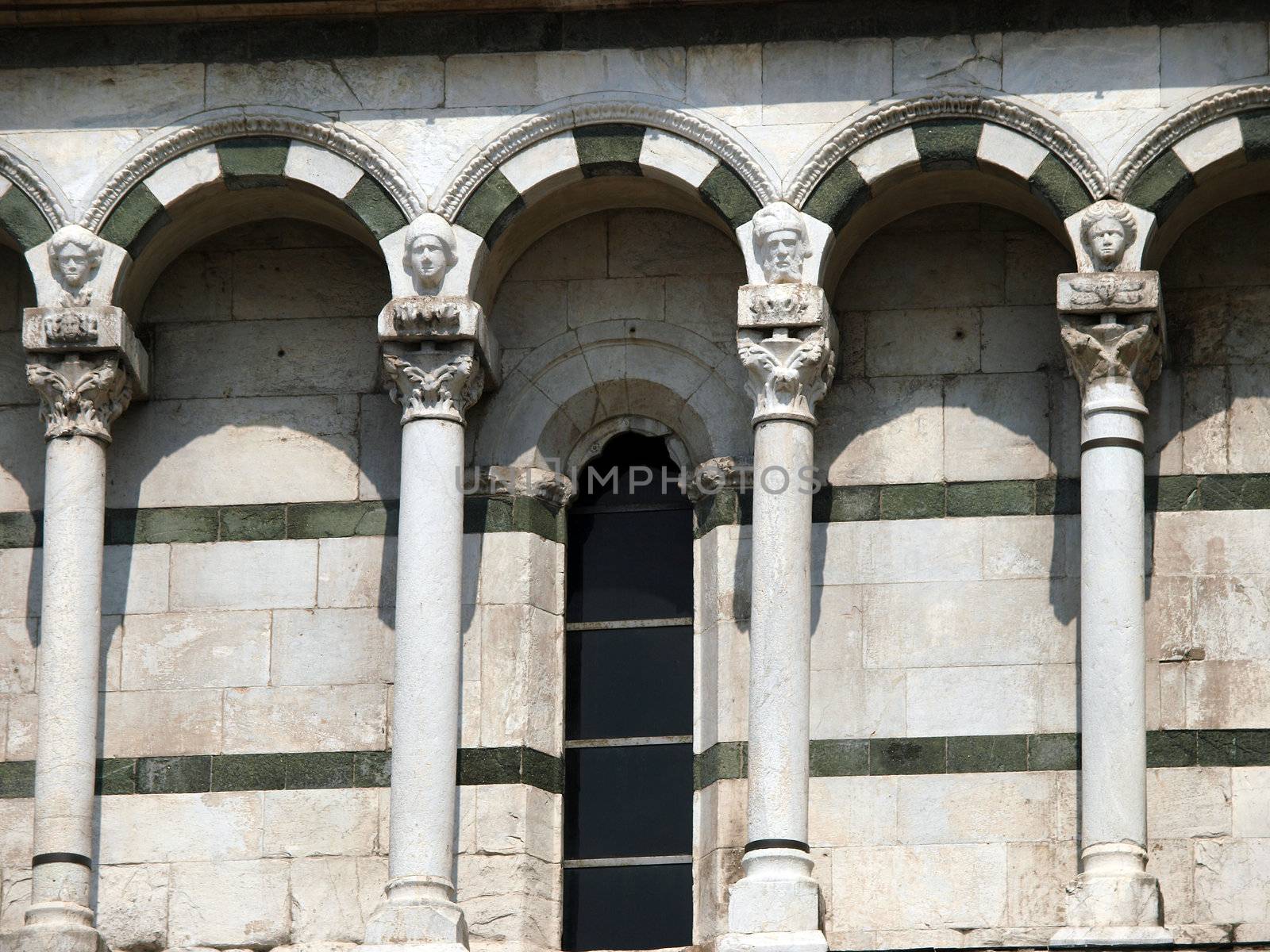 San Michele in Foro church - Lucca , Tuscany. San Michele in Foro is a Roman Catholic basilica church in Lucca. It was built over the former Roman forum. It is dedicated to Archangel Michael.