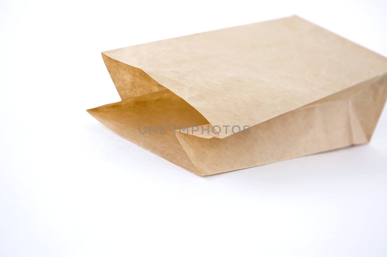 close up open brown paper bag