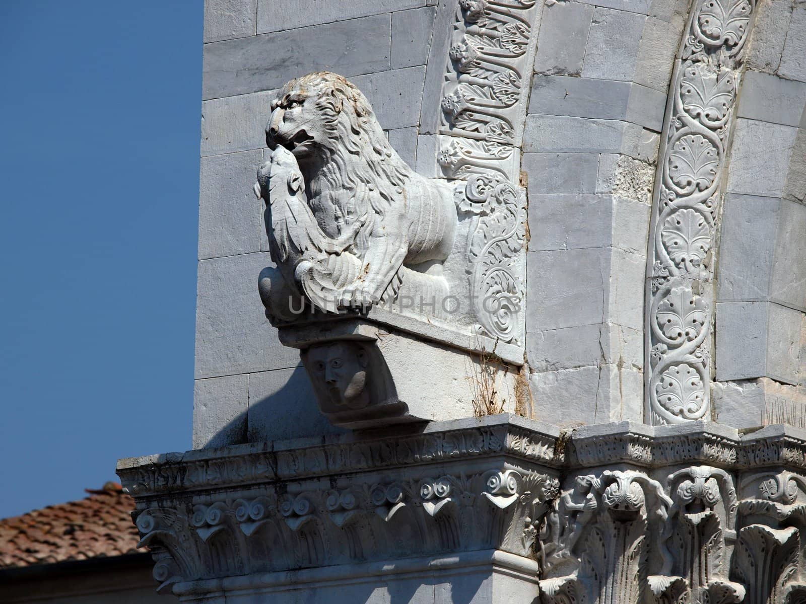 Lucca - detail from St Martin's Cathedral facade
