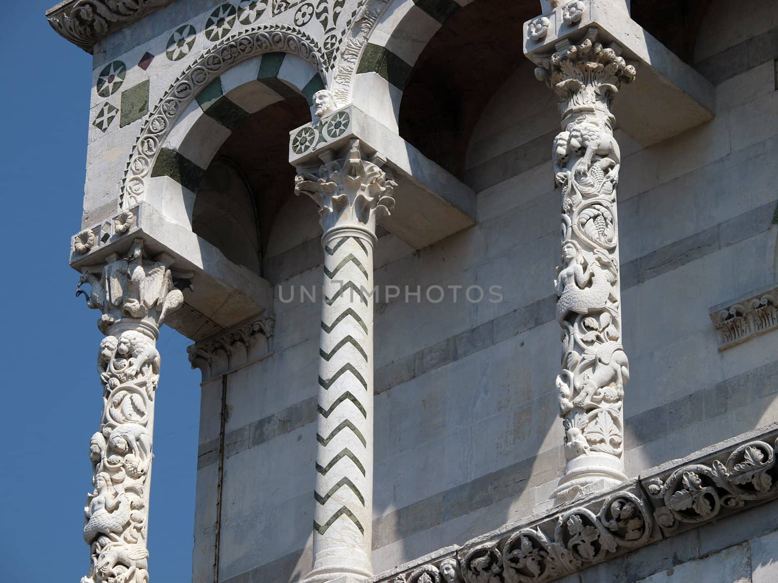 Lucca - detail from St Martin's Cathedral facade