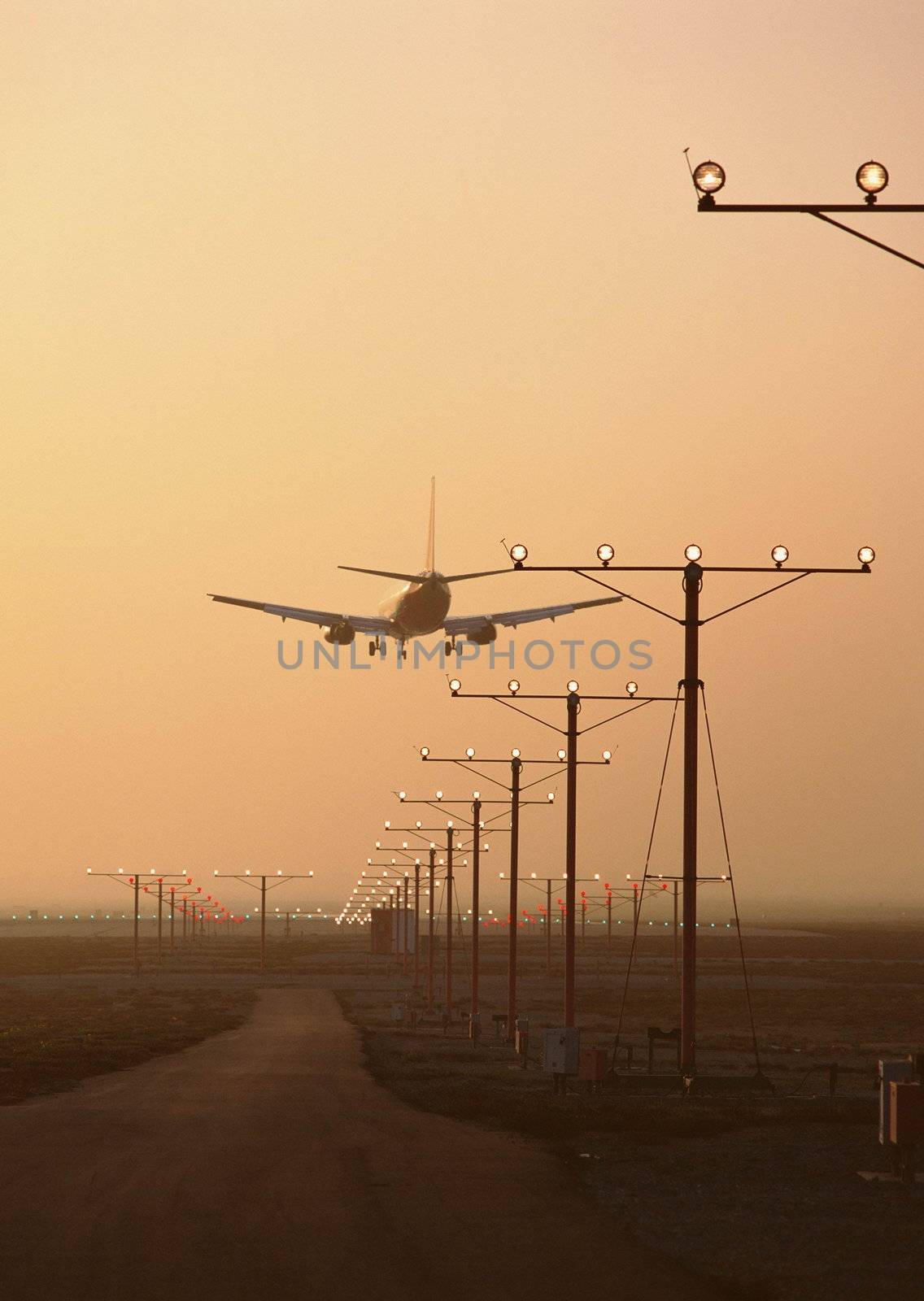 sunrise and plane by Kyzmalex