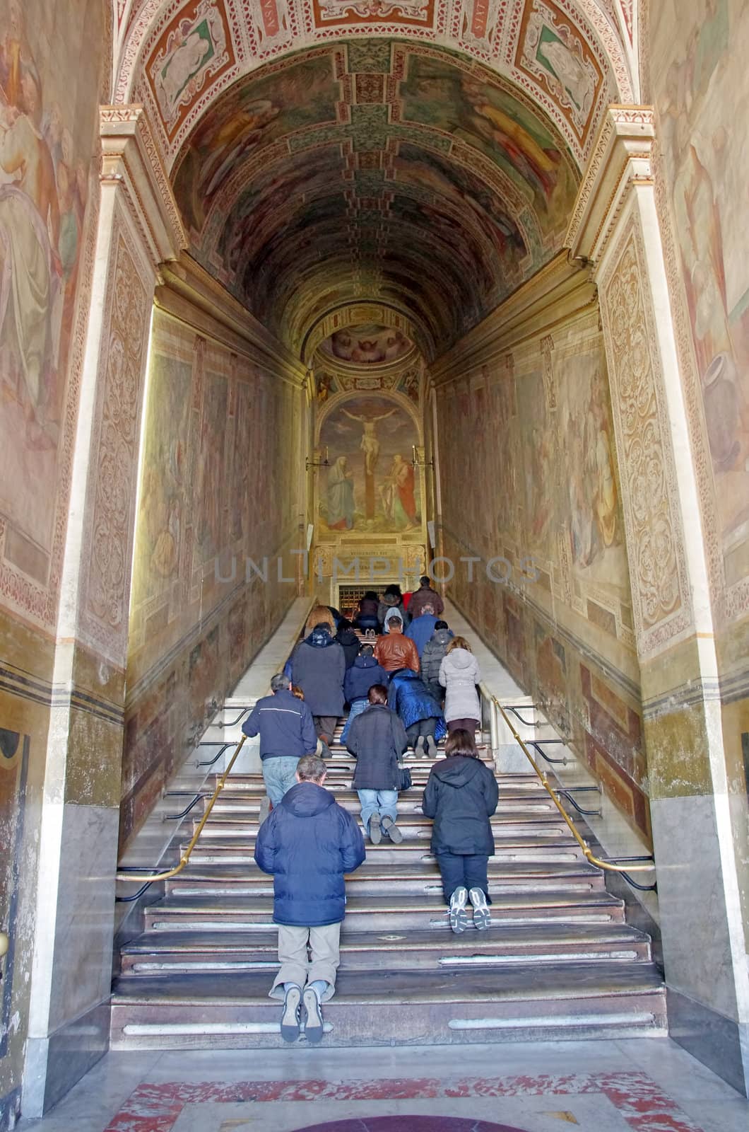 ROME, ITALY - MARCH 10: Holy Stairs (Scala Santa) in Rome on March 10, 2011 in Rome, Italy