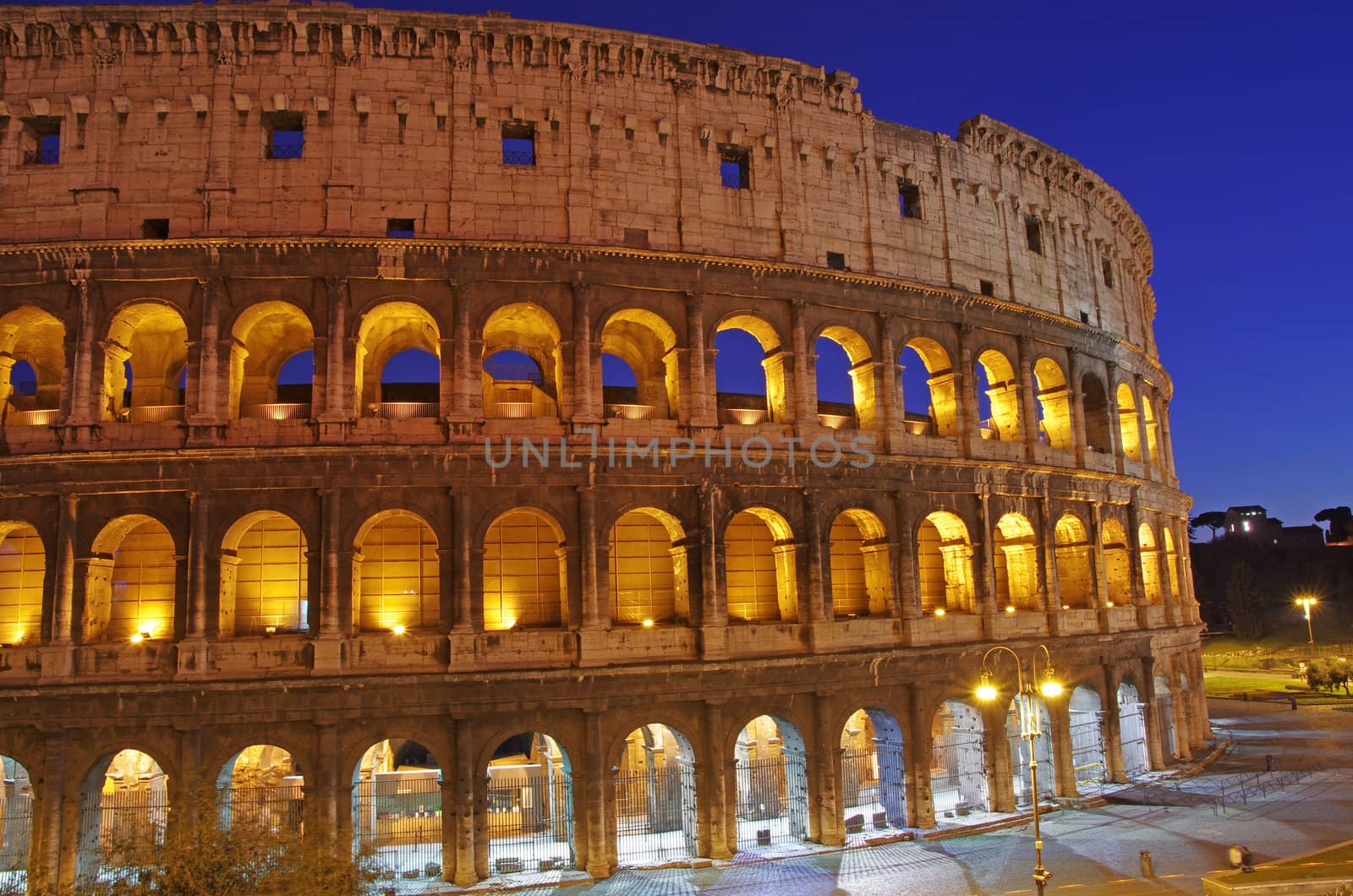 Night Scene at Colosseum (Flavian Amphitheatre)in Rome