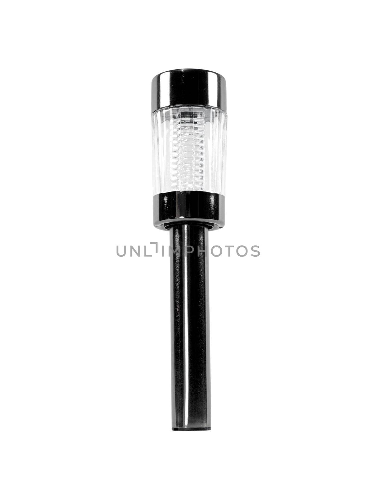 Solar path lights isolated against a white background