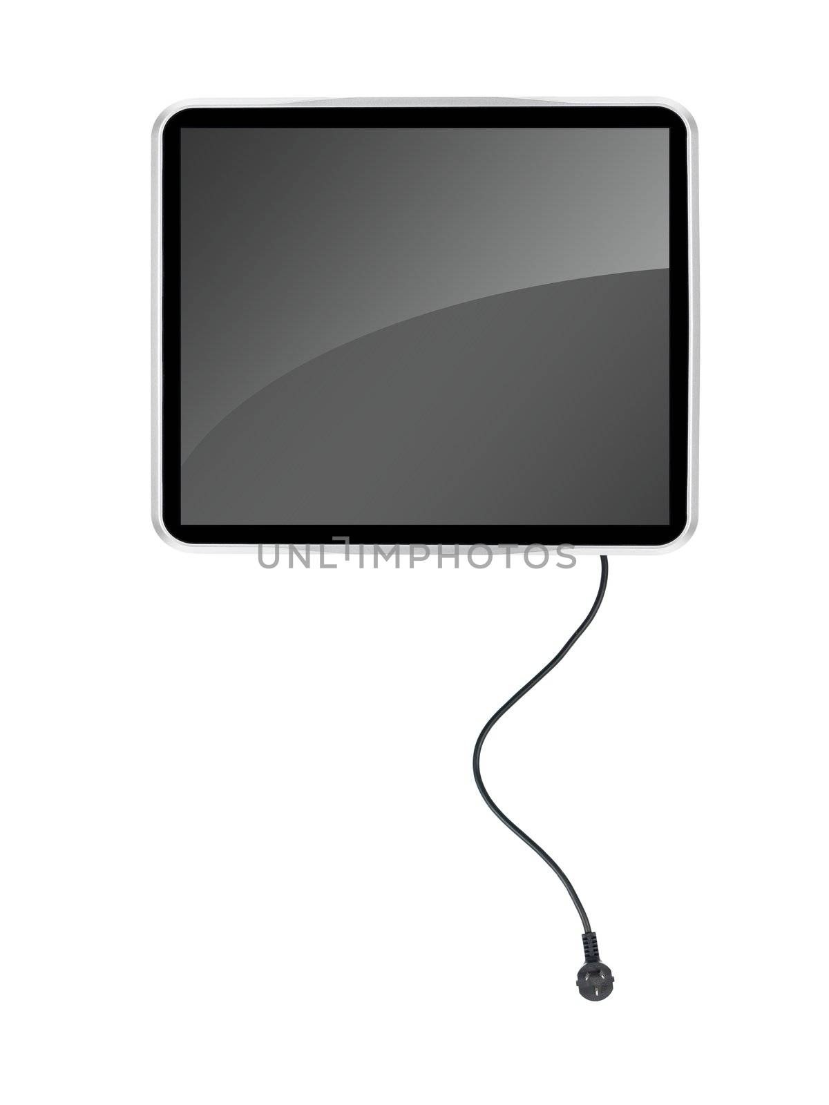 A power cord used conceptually on a white background