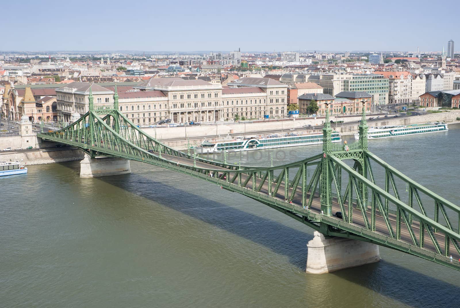 view of the Danube river in the city of Budapest in Hungary