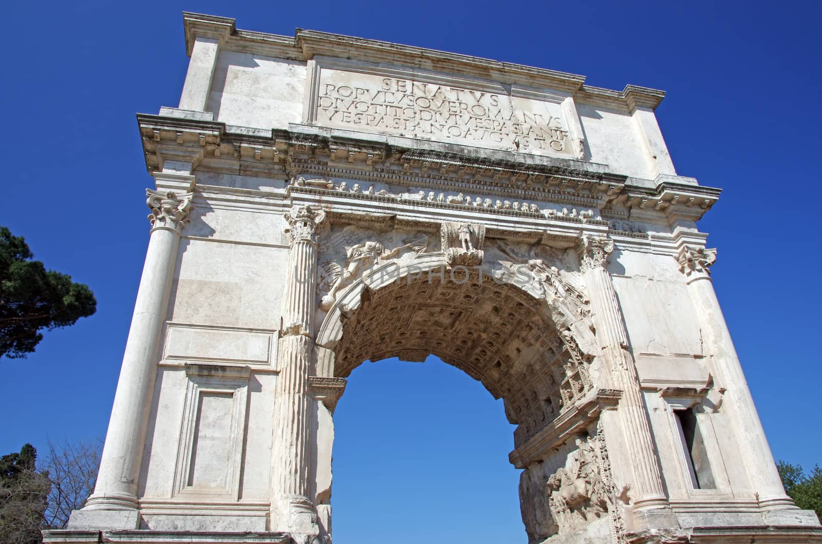 Titus Arch of Triumph in Roman forum, Rome