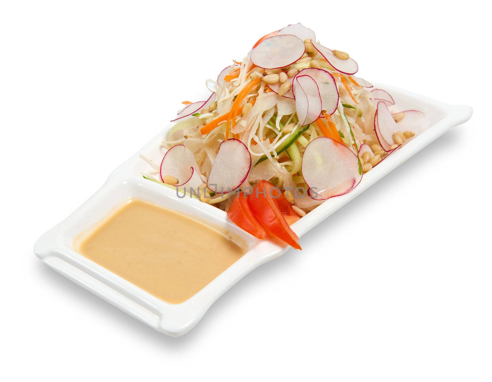 Vegetable salad  isolated om white