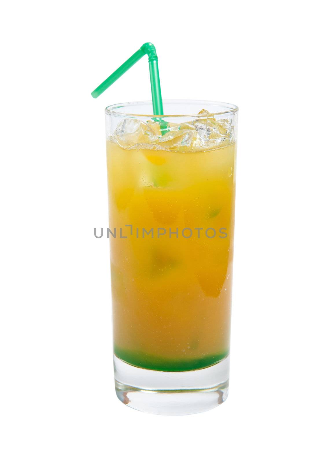 orange cocktail on white background