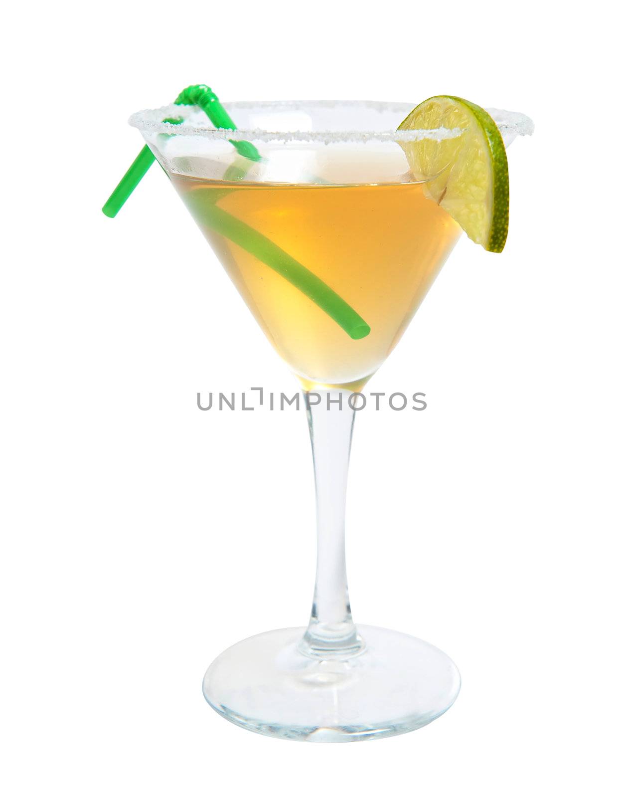 orange cocktail on white background