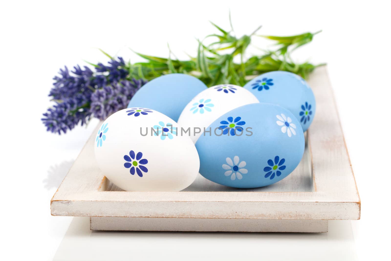 Colorful Easter Eggs on white background
