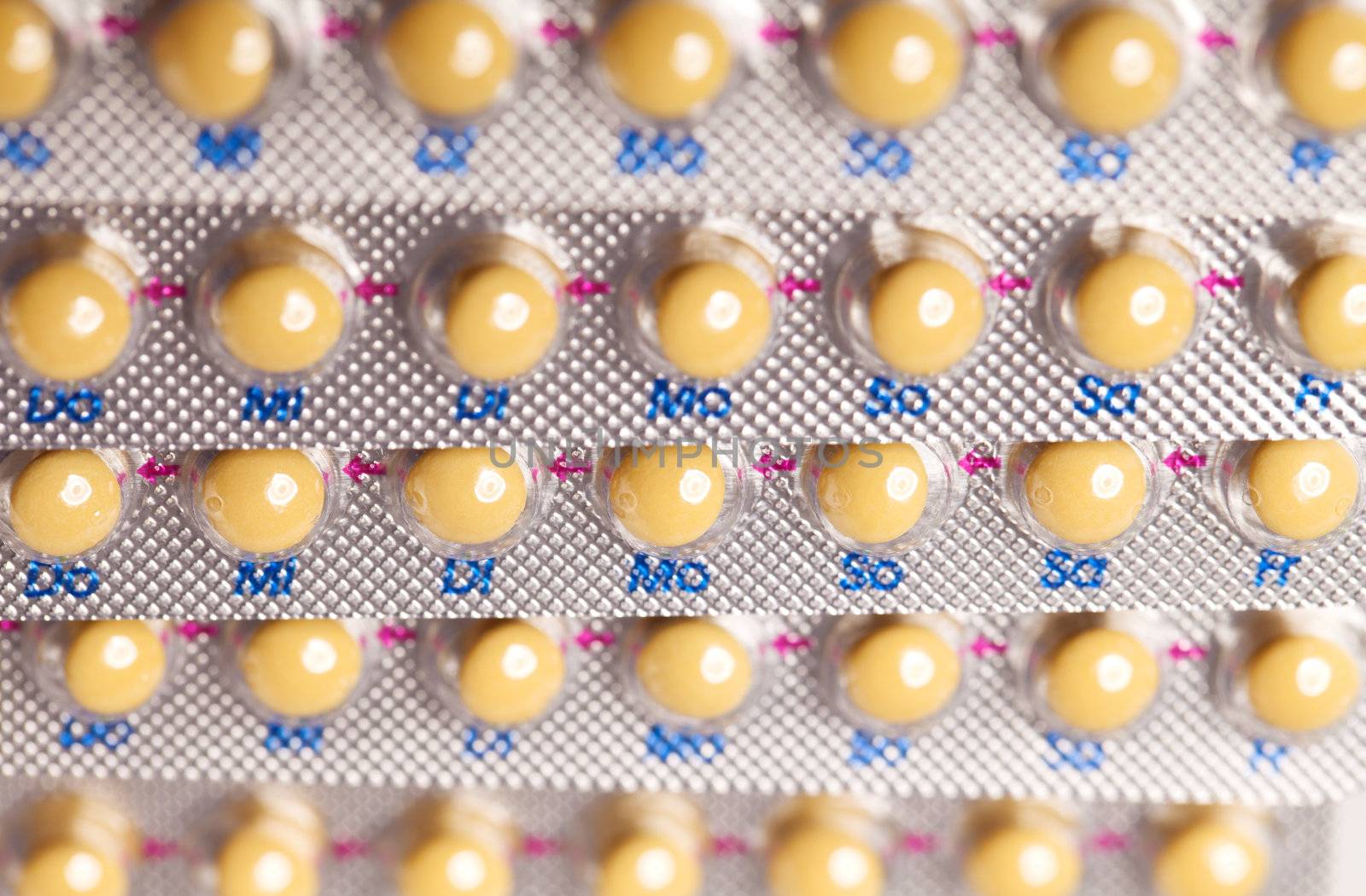 Contraceptive Pill. tablets (Birth Control Pills) background