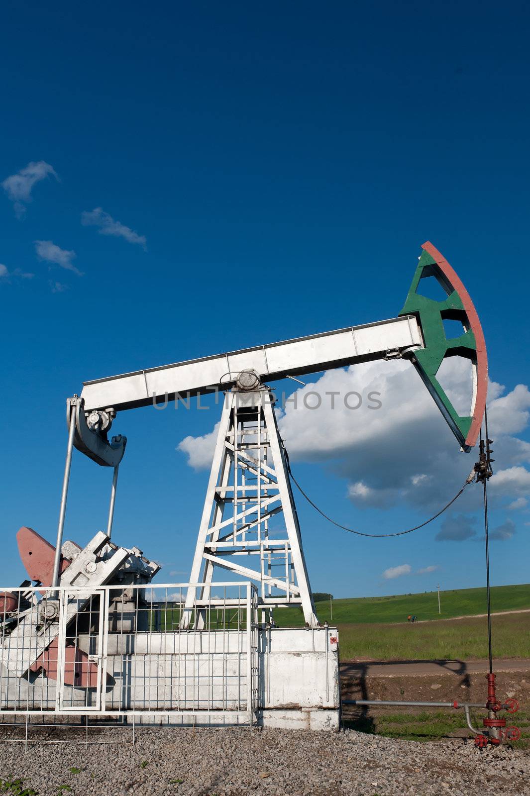 Oil pump on a green field