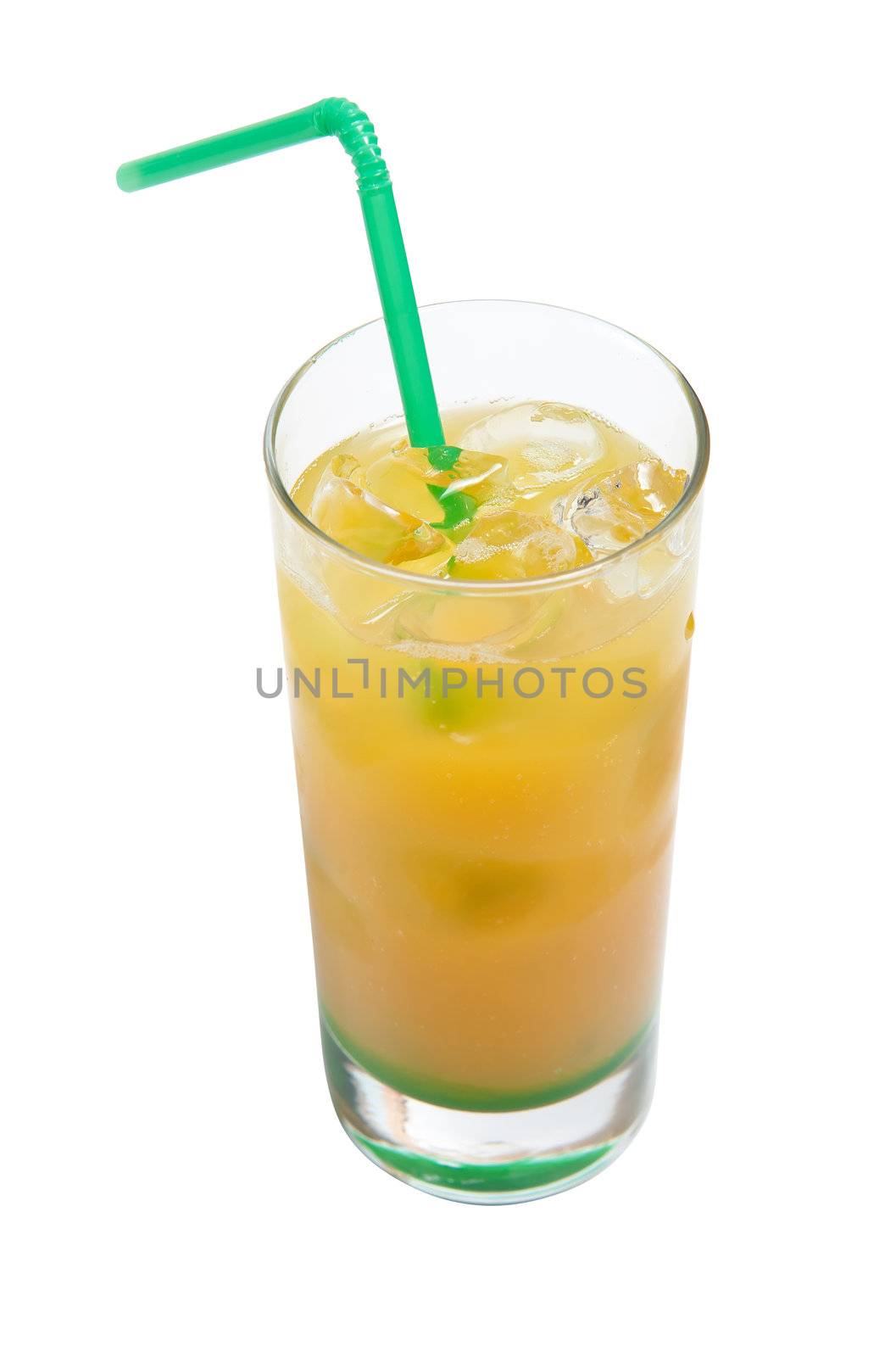 orange cocktail on white background