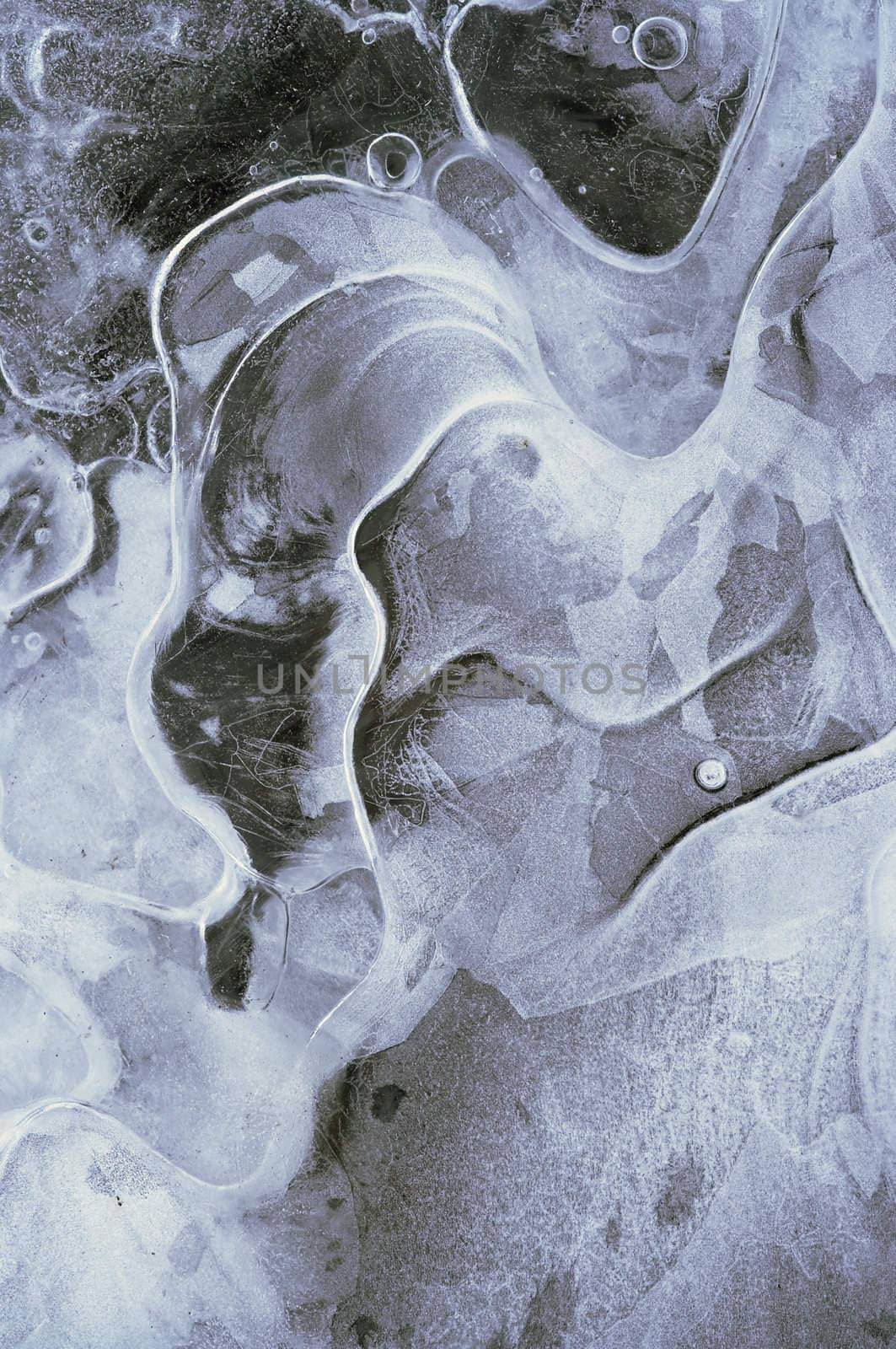 Close-up of the texture of ice