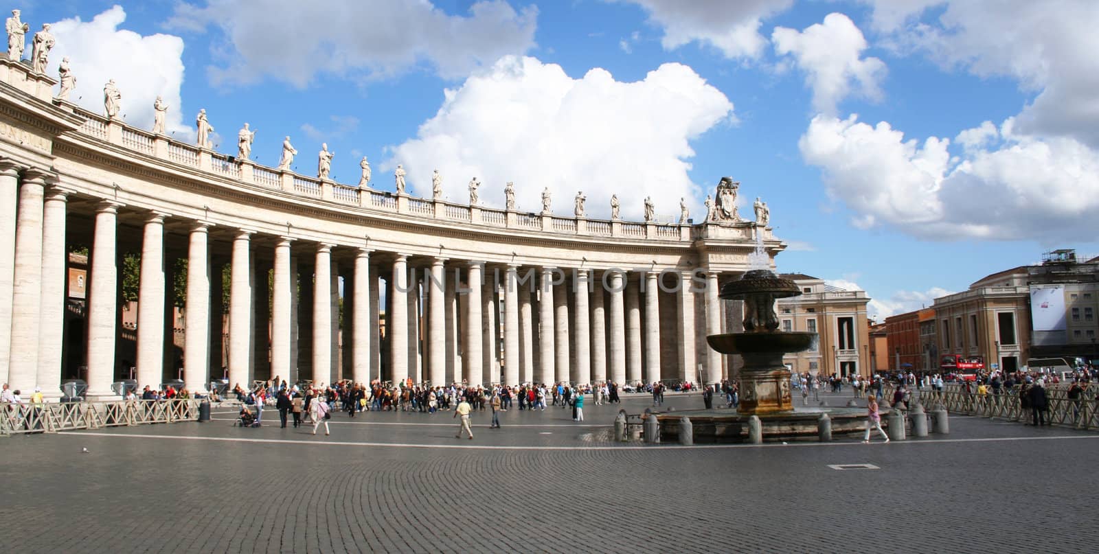 Italy. Rome. Sacred Peter and Paul's Cathedral.Columns and fountain