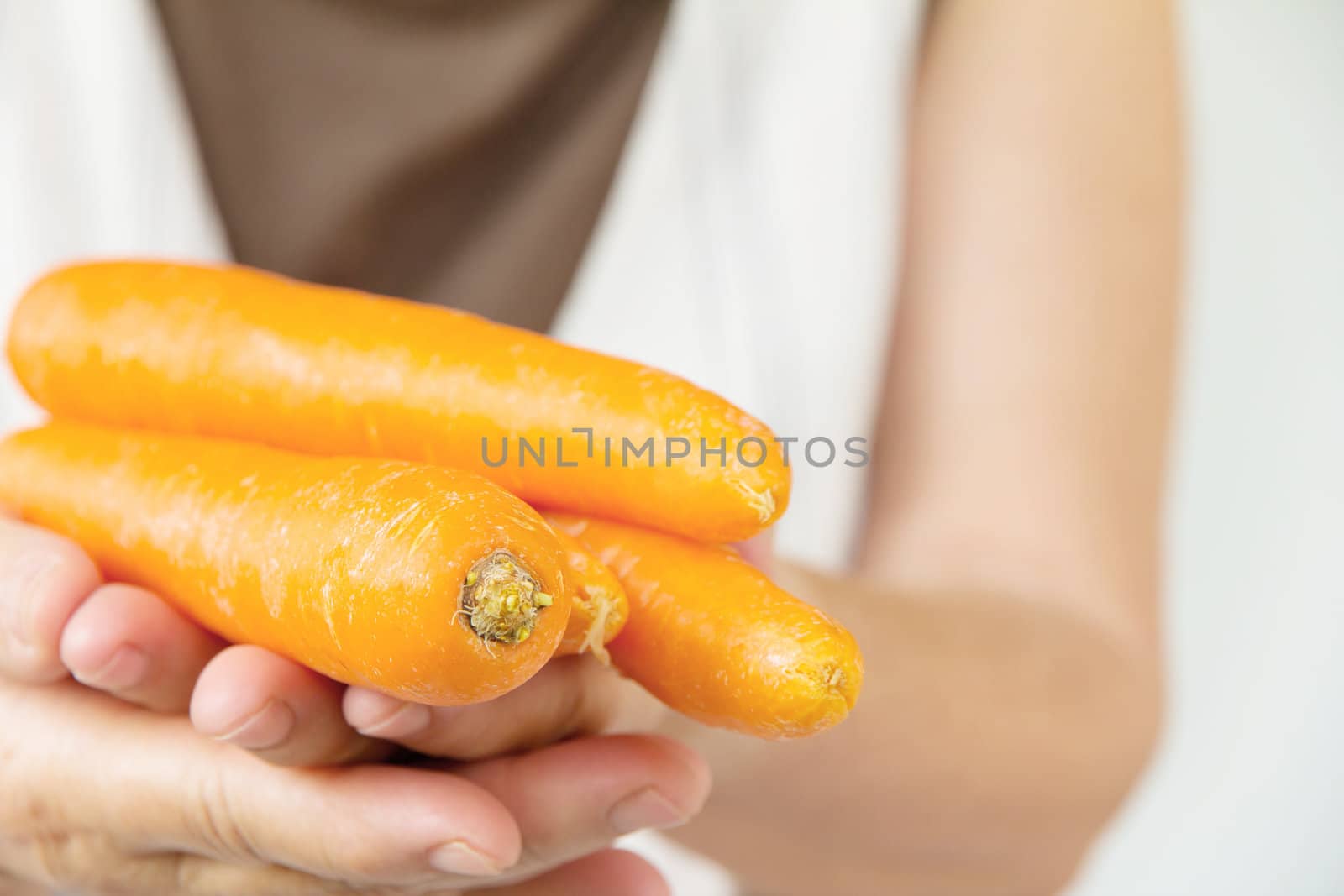 hand holding carrot