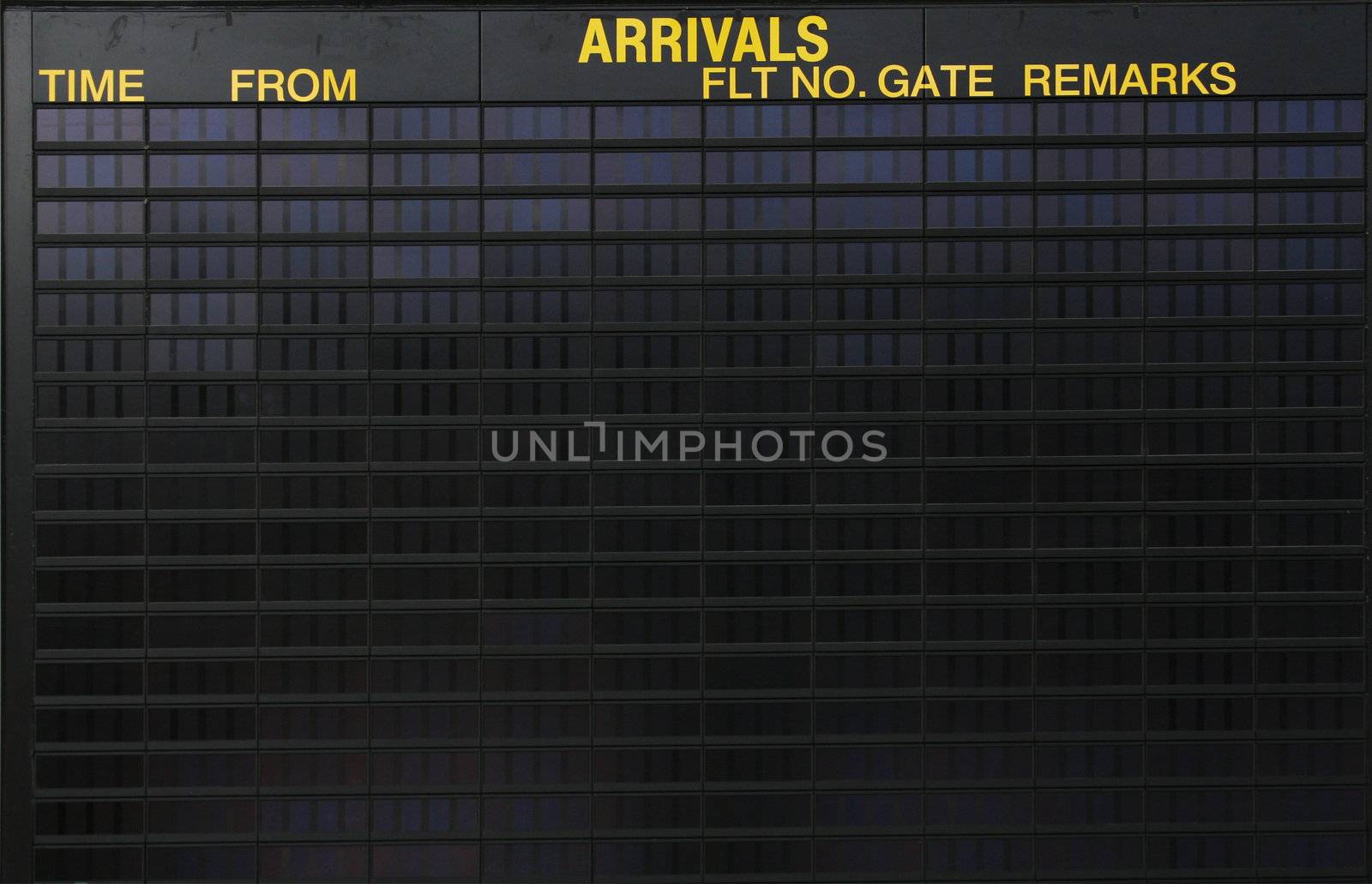 Empty arrivals sign at an international airport, put your own design on it