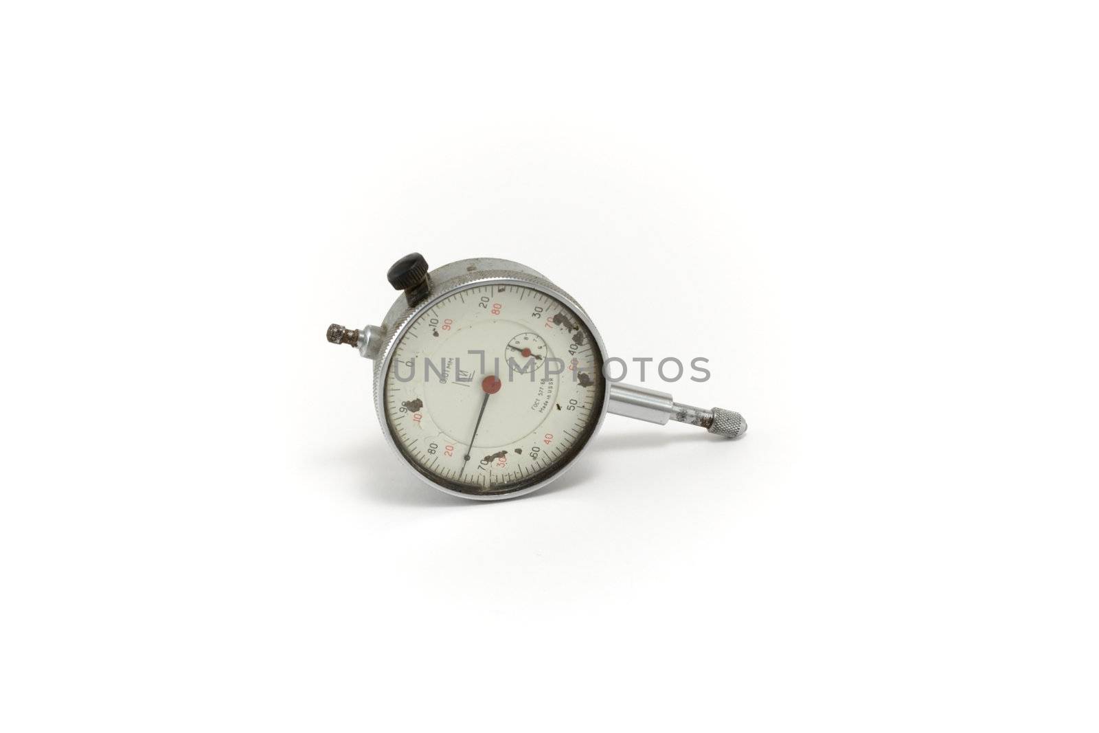 Indicator sentry type, meter, millimeter, round display, old