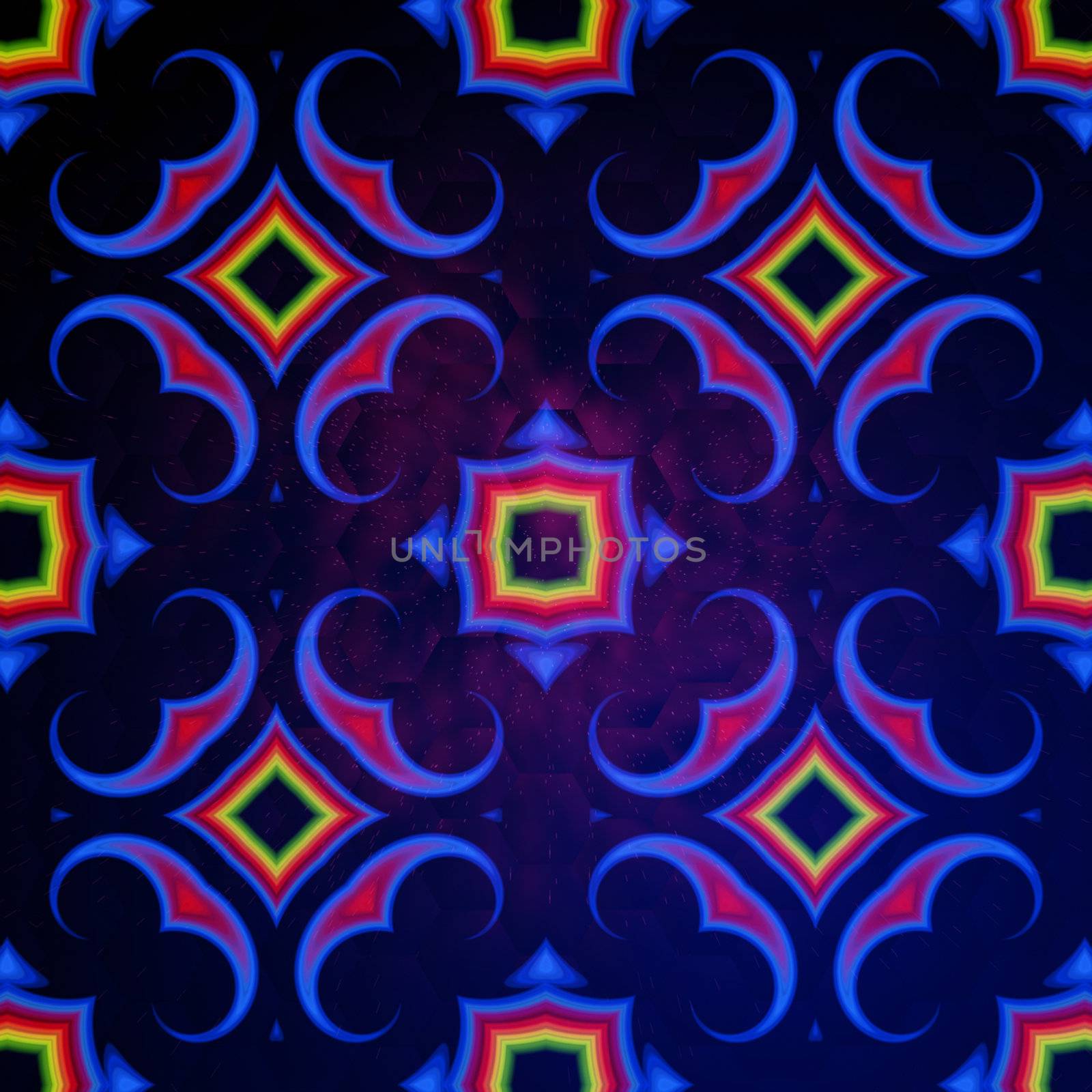 vintage abstract blue background oriental ornament kaleidoscope