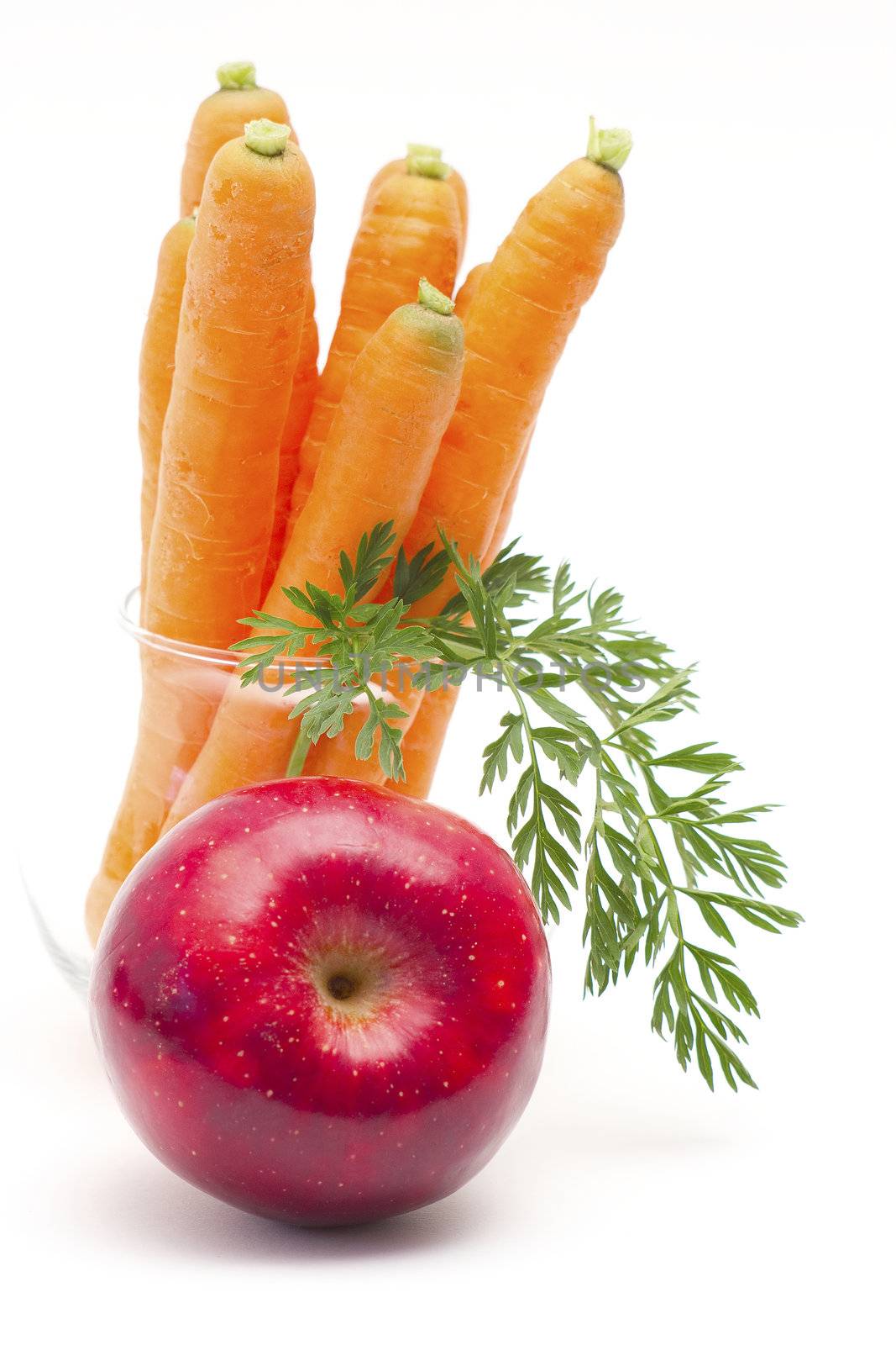 fresh apple and carrots