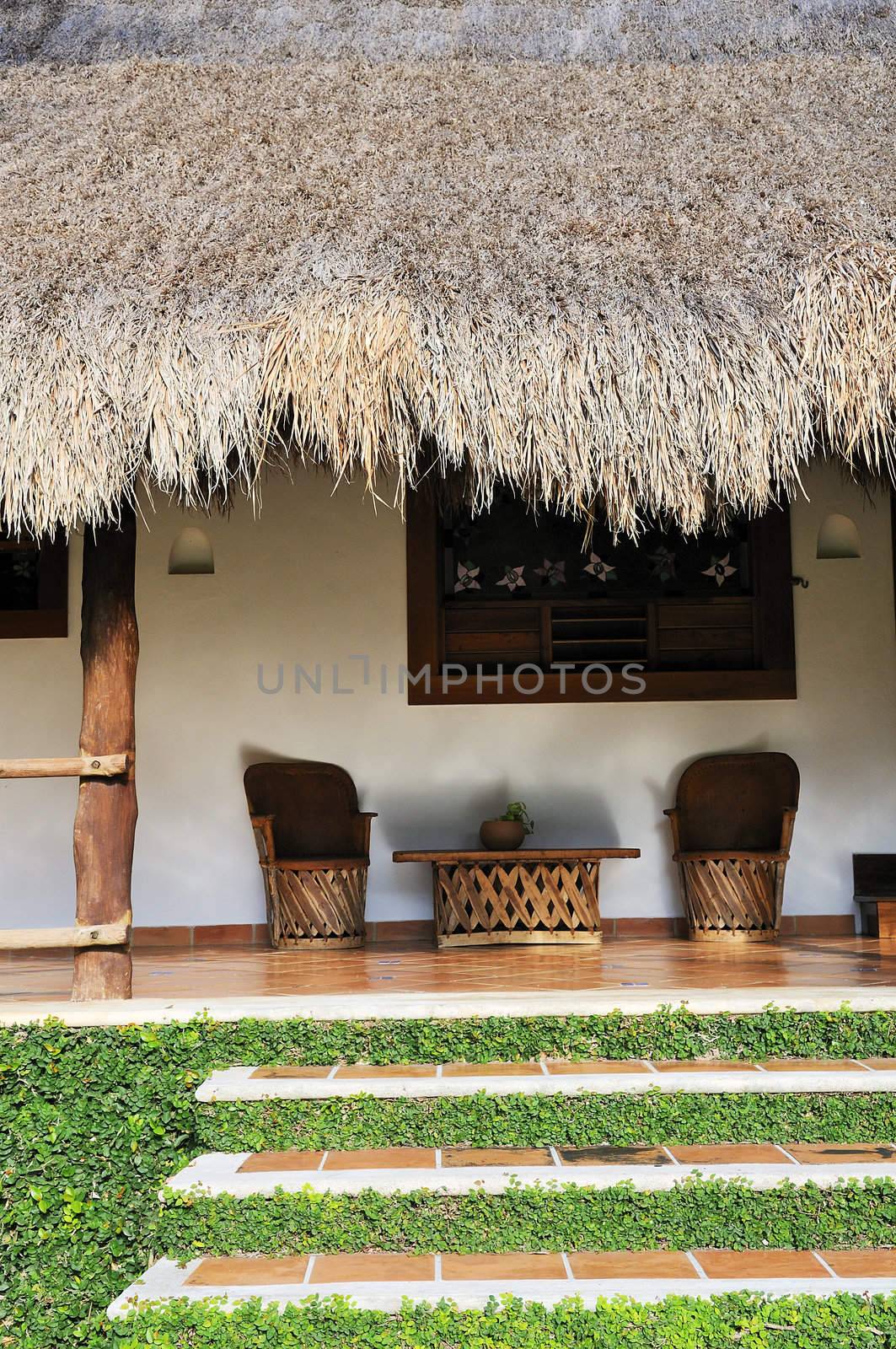 Style of holiday resort in the yucatan in Mexico