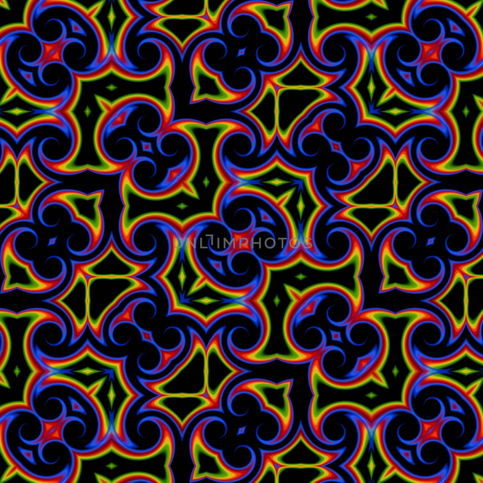 vintage abstract background blue yellow red oriental ornament kaleidoscope