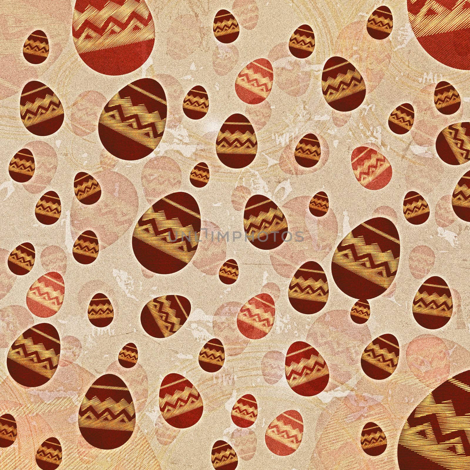 brown easter eggs in beige old paper background by marinini