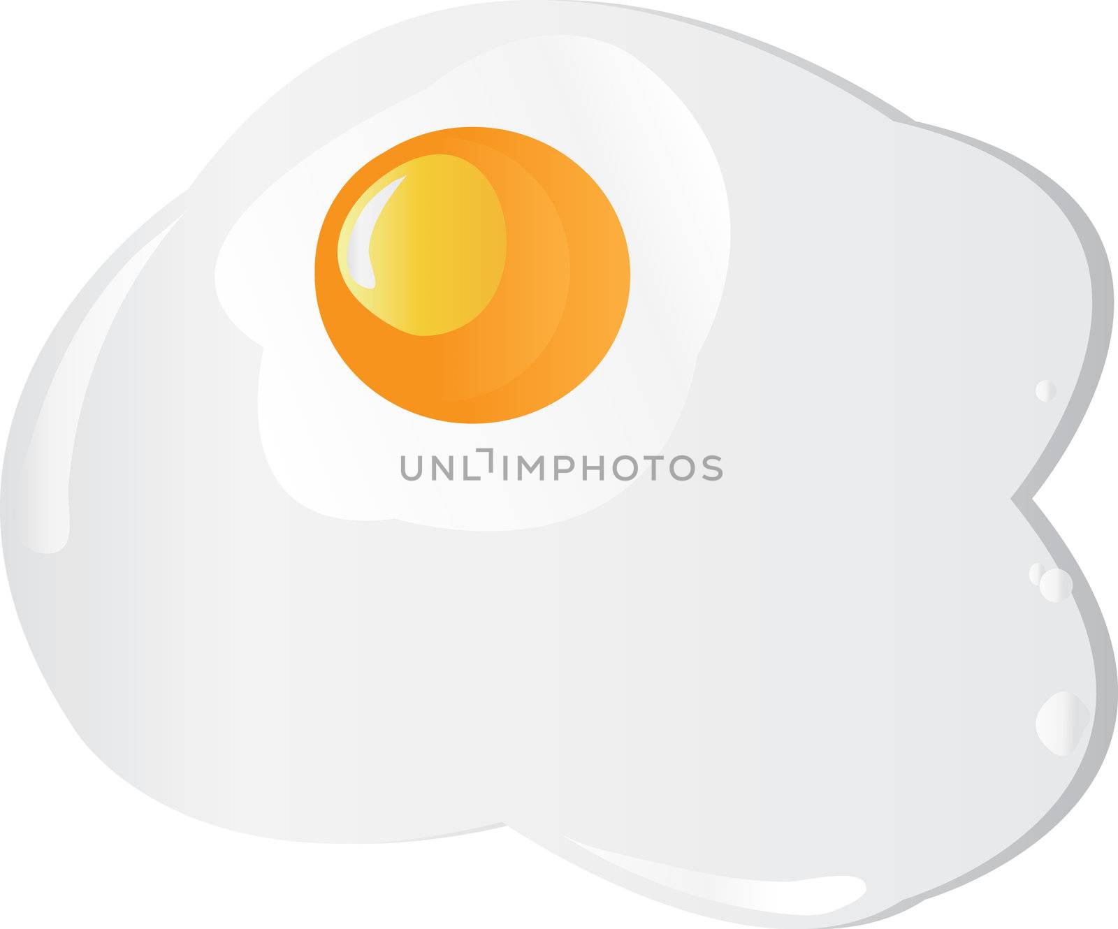 Fried egg on a white background. Vector  by kurapy