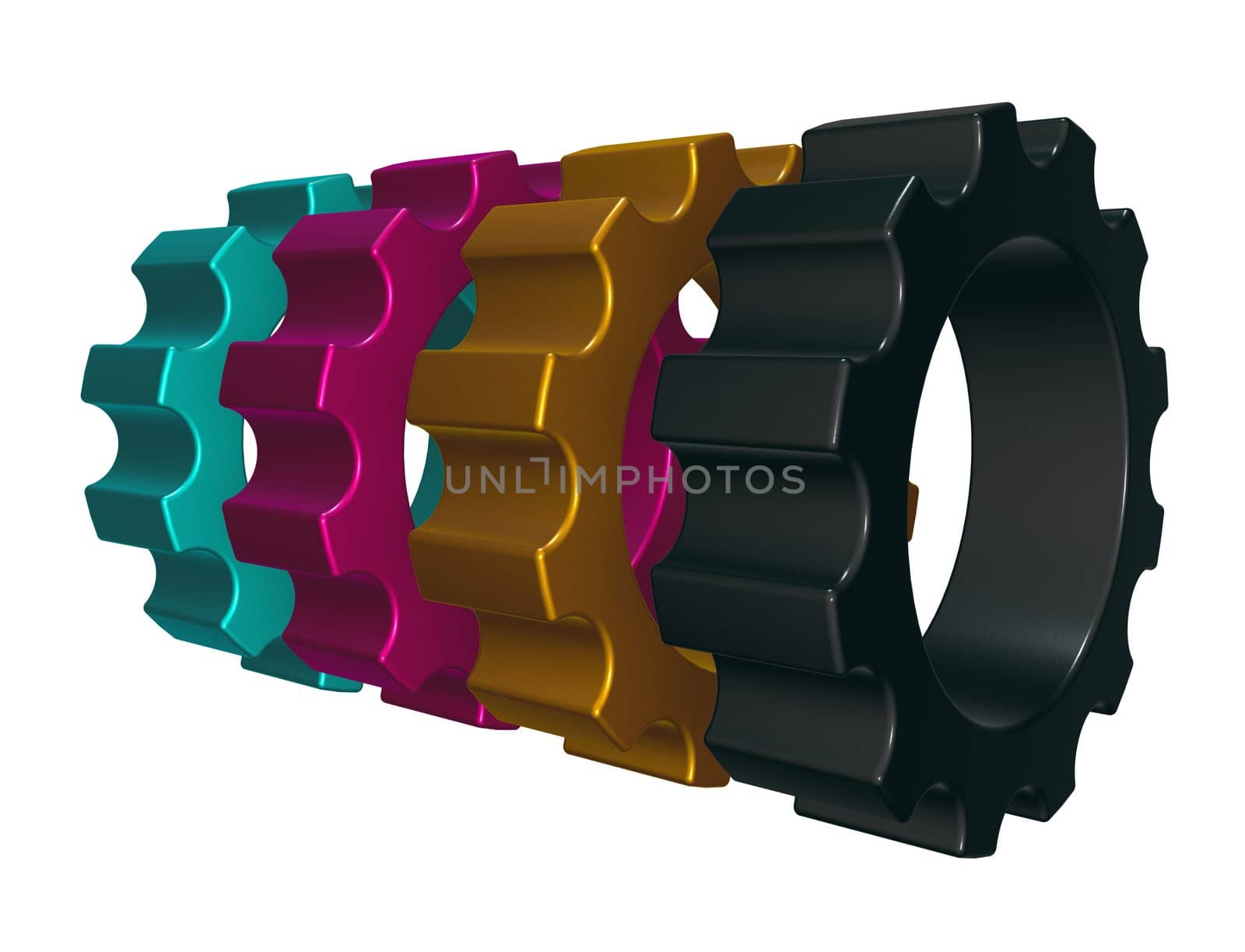 cmyk gear wheels by drizzd