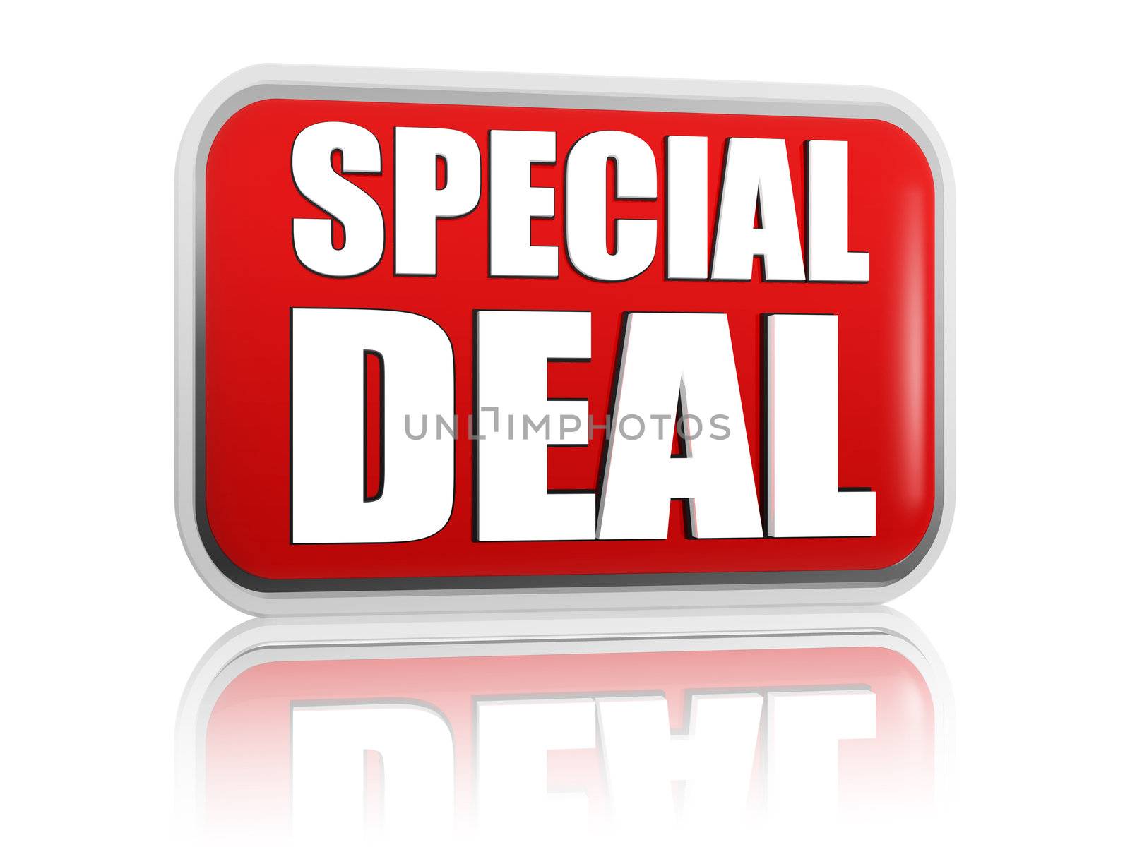 special deal button - 3d red banner with white text, business concept
