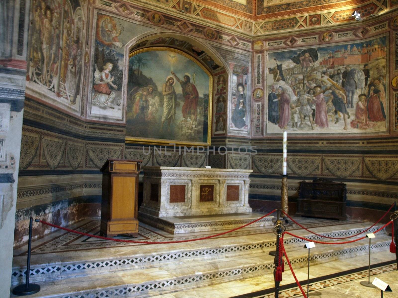 Siena - wonderfully decorated inside of the Baptistery