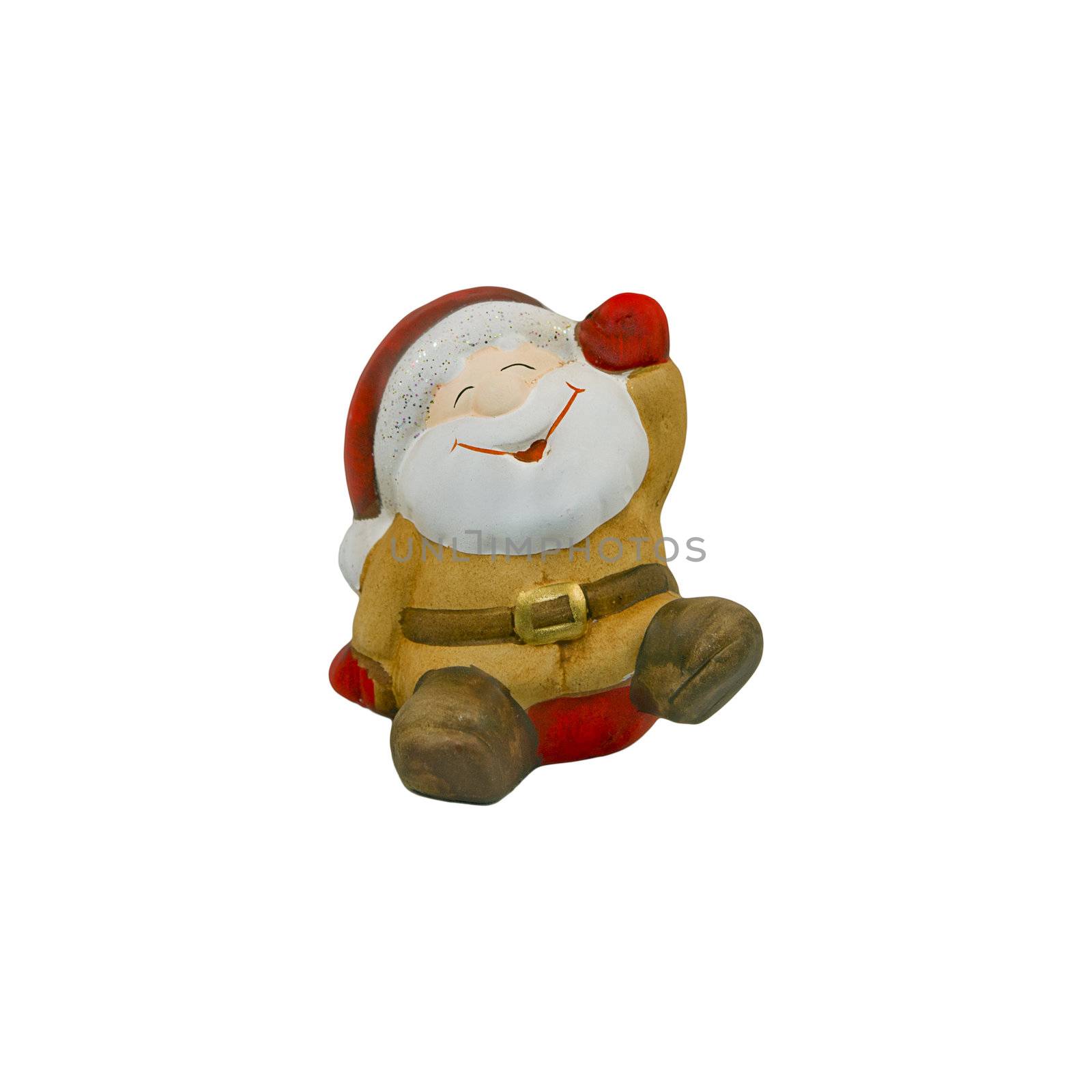 Figure of happy smiling Santa isolated on white background