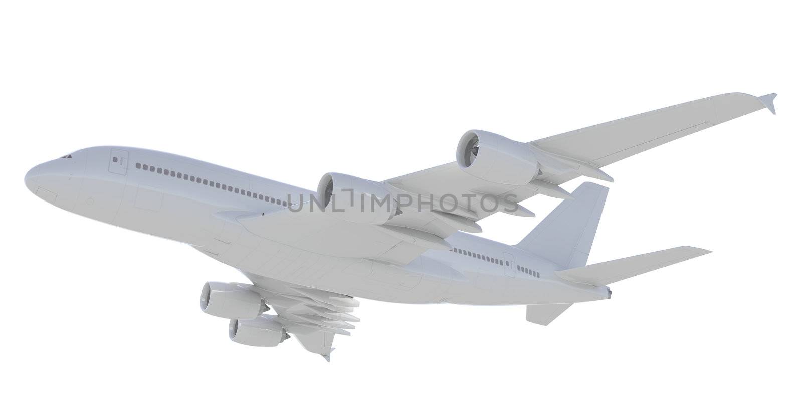 White passenger plane. A side view by cherezoff