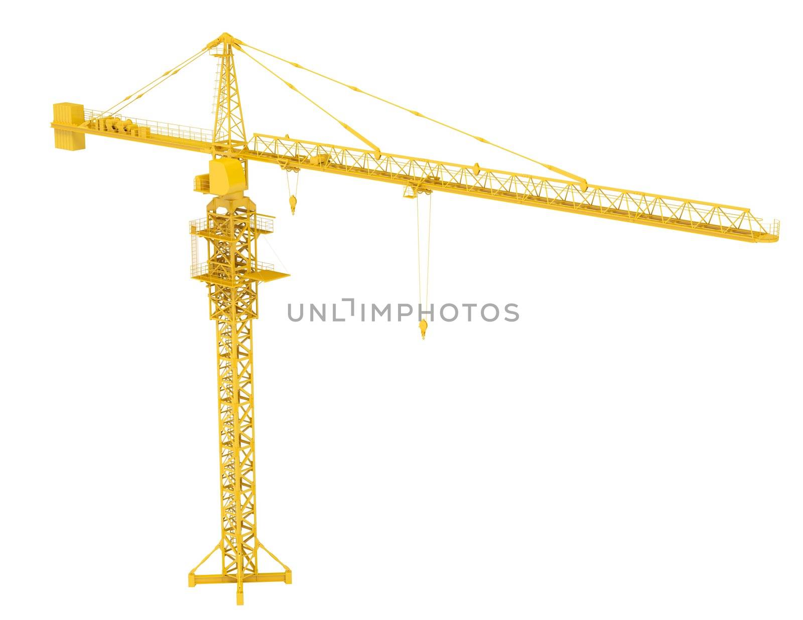 Tower crane. Isolated render on a white background